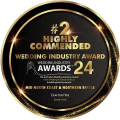 Australian Wedding Industry Awards 2024, Highly Commended, Event Hire, Mid North Coast and Northern Rivers