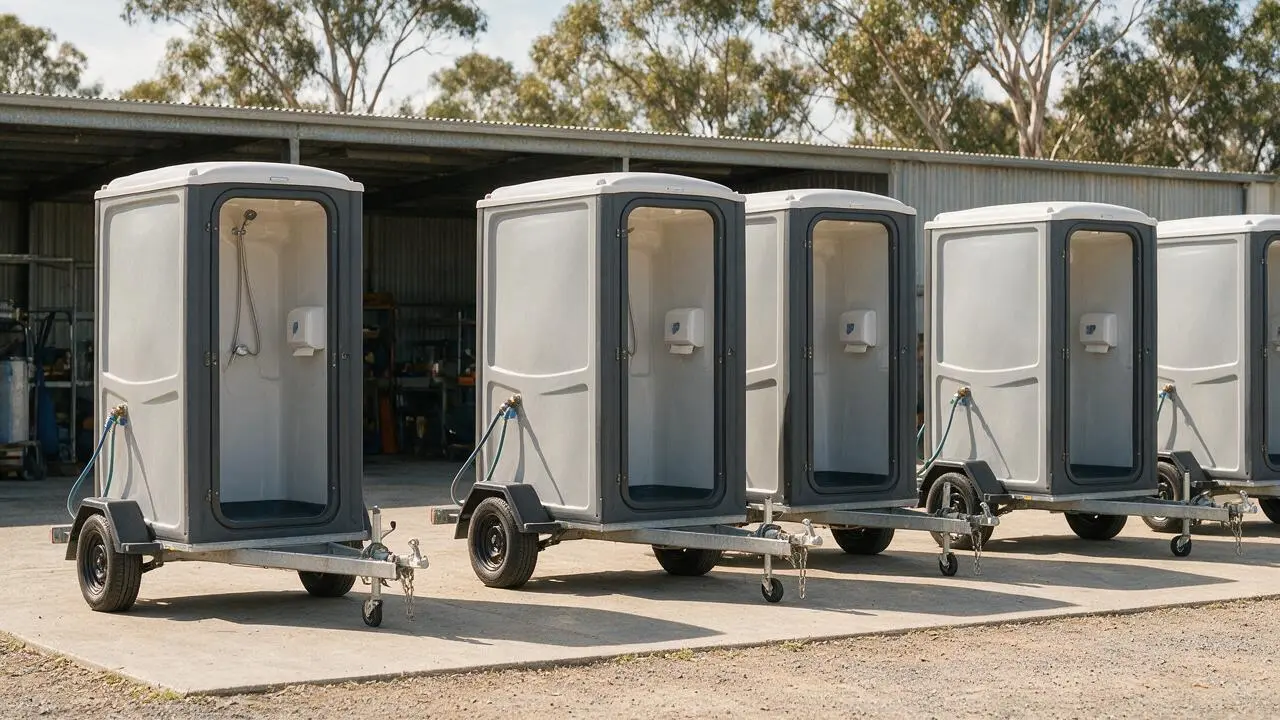 Trailer-mounted shower units hire equipment