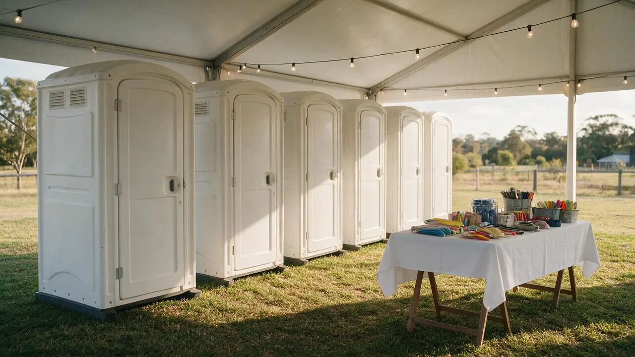 Freestanding portable toilets hire equipment